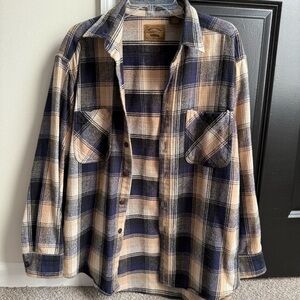 Granola girl aesthetic - Plaid Flannel Shirt - St John’s Bay Sz L
